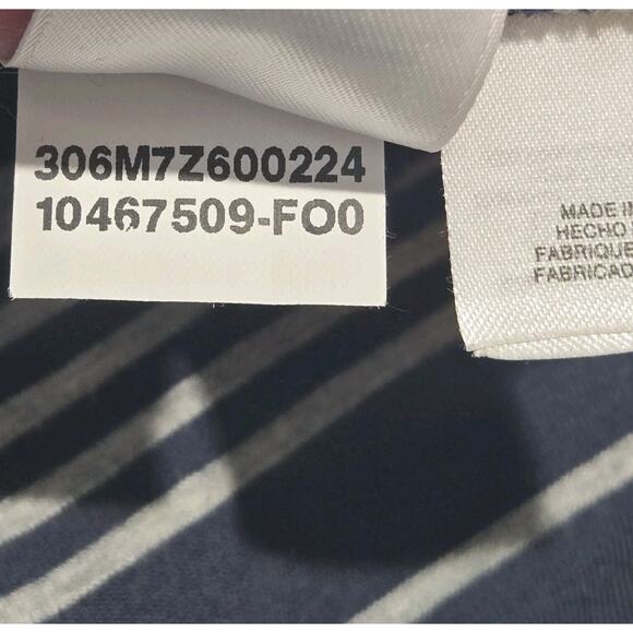 Jones New York Sport Cardigan Size M Blue White Stripe Snap Front PREPPY CLASSIC - Picture 8 of 9